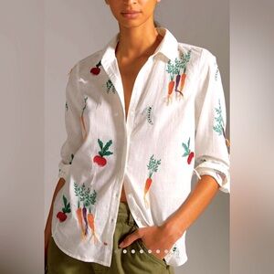 Maeve embroidered veggie top